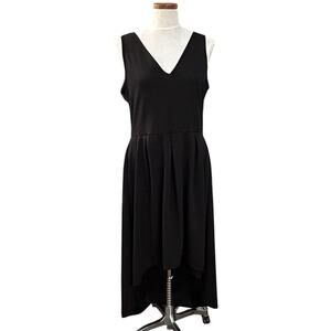 NWT 24seven Black Hi-Low Midi Dress XL V-Neck Sleeveless Party Cocktail Stretch